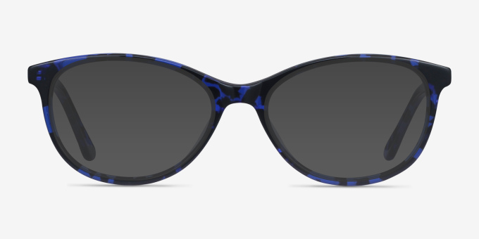 Depth Blue Floral AcetateEyeglass Frames from EyeBuyDirect, with Tinted Lenses