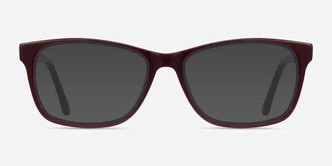 Annett Burgundy AcétateMontures de lunettes de vue d'EyeBuyDirect, Avec des Verres Teintés