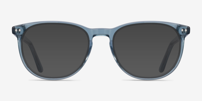 Cherbourg Clear Blue AcetateEyeglass Frames from EyeBuyDirect, with Tinted Lenses