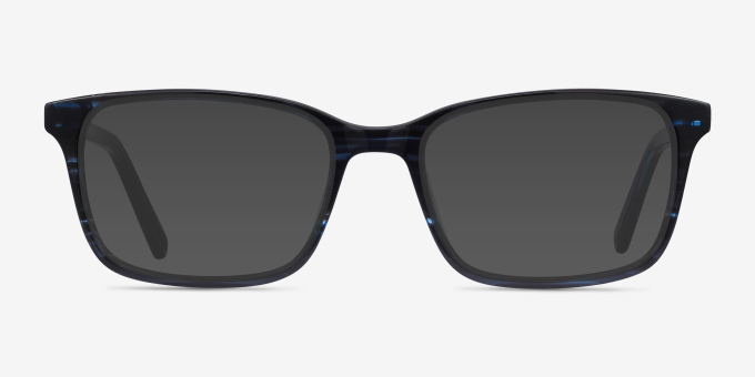 Clipperton Blue Striped AcetateEyeglass Frames from EyeBuyDirect, with Tinted Lenses
