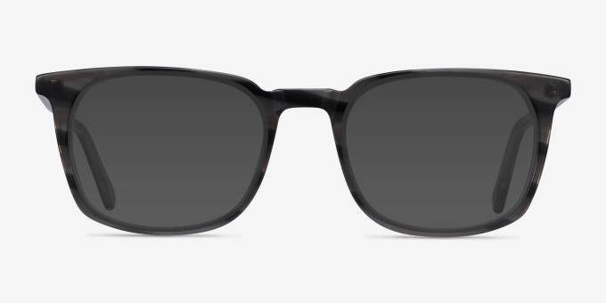 Gabor Gray Striped AcetateEyeglass Frames from EyeBuyDirect, with Tinted Lenses