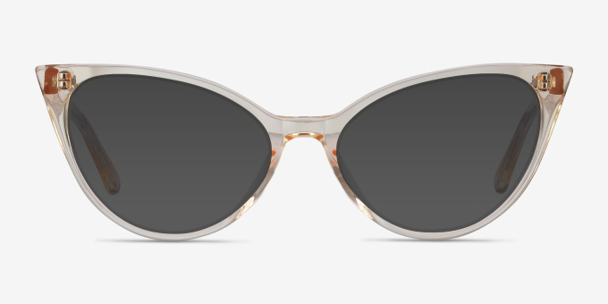 Quartet Clear Yellow AcetateEyeglass Frames from EyeBuyDirect, with Tinted Lenses