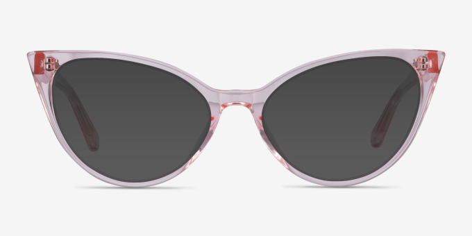 Quartet Clear Pink AcetateEyeglass Frames from EyeBuyDirect, with Tinted Lenses