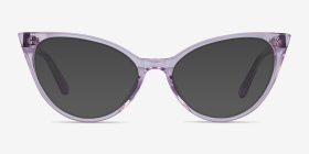 Quartet Clear Purple Acétate Montures de lunettes de vue d'EyeBuyDirect, with Tinted Lenses