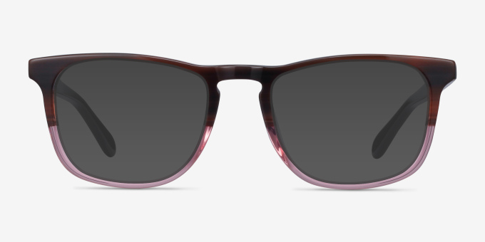 Found Brown Purple AcetateEyeglass Frames from EyeBuyDirect, with Tinted Lenses