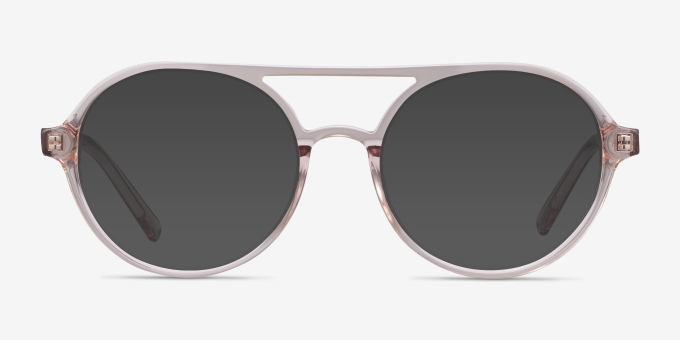 Elevate Clear Pink AcetateEyeglass Frames from EyeBuyDirect, with Tinted Lenses