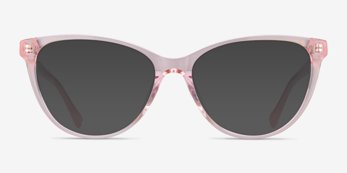 Sing Clear Pink AcetateEyeglass Frames from EyeBuyDirect, with Tinted Lenses