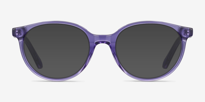 Trust Clear Purple AcetateEyeglass Frames from EyeBuyDirect, with Tinted Lenses