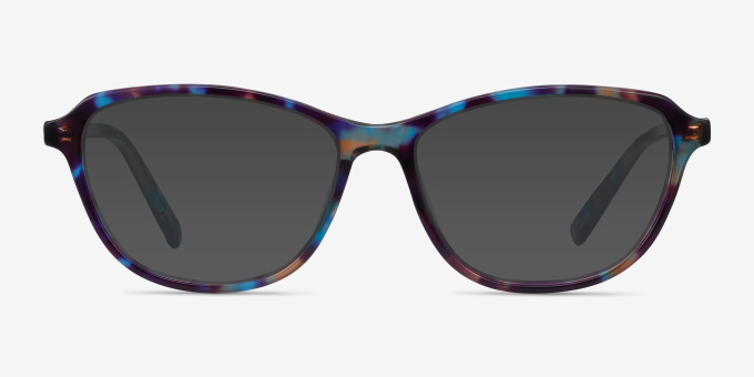 Ciencia Blue Floral AcetateEyeglass Frames from EyeBuyDirect, with Tinted Lenses