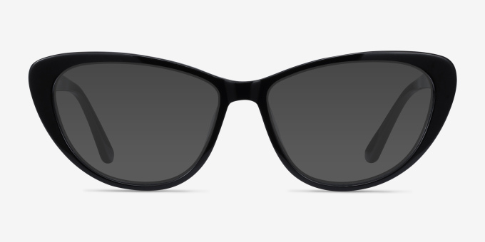 Yvonne Black AcetateEyeglass Frames from EyeBuyDirect, with Tinted Lenses