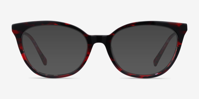 Sigilo Red Floral AcetateEyeglass Frames from EyeBuyDirect, with Tinted Lenses