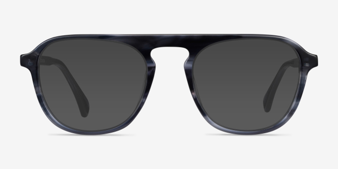 Ida Gray Striped AcetateEyeglass Frames from EyeBuyDirect, with Tinted Lenses