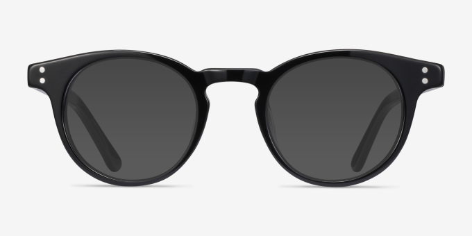 Flora Black AcetateEyeglass Frames from EyeBuyDirect, with Tinted Lenses