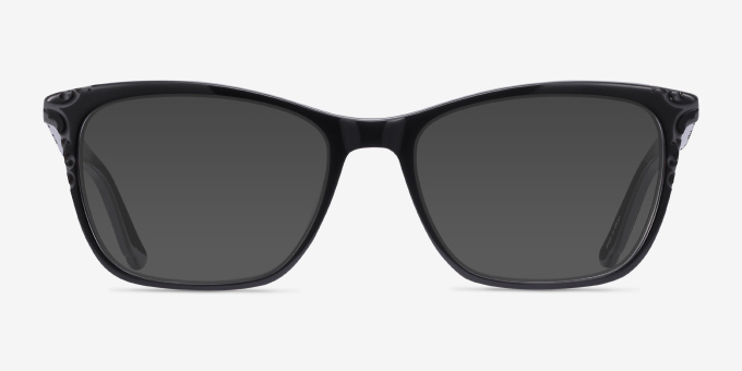 Hedera Black AcetateEyeglass Frames from EyeBuyDirect, with Tinted Lenses