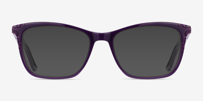 Hedera Purple AcetateEyeglass Frames from EyeBuyDirect, with Tinted Lenses