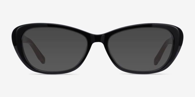 Selina Black & Burgundy AcetateEyeglass Frames from EyeBuyDirect, with Tinted Lenses