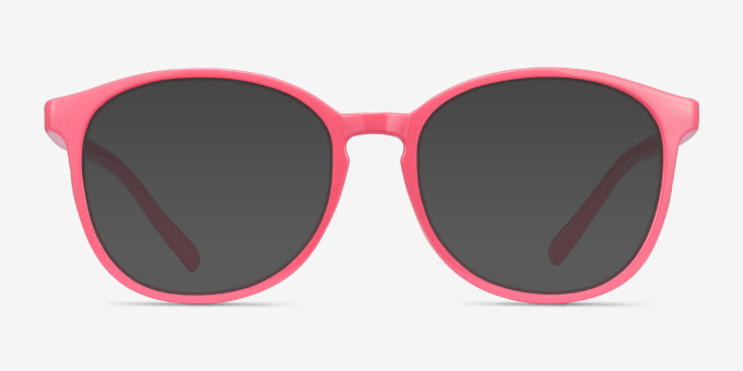 Dutchess Neon Pink PlasticEyeglass Frames from EyeBuyDirect, with Tinted Lenses
