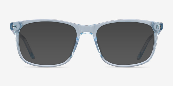 Ballast Clear Blue AcetateEyeglass Frames from EyeBuyDirect, with Tinted Lenses