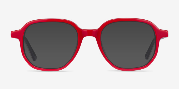 States Red & Navy AcetateEyeglass Frames from EyeBuyDirect, with Tinted Lenses