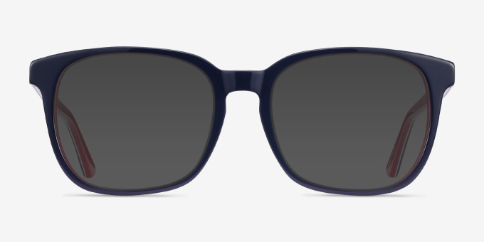 Firework Navy & Red AcétateMontures de lunettes de vue d'EyeBuyDirect, Avec des Verres Teintés