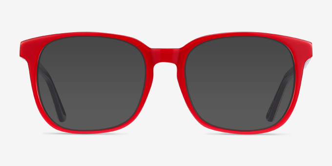Firework Red & Navy AcetateEyeglass Frames from EyeBuyDirect, with Tinted Lenses