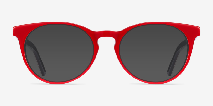 Tradition Red & Navy AcetateEyeglass Frames from EyeBuyDirect, with Tinted Lenses