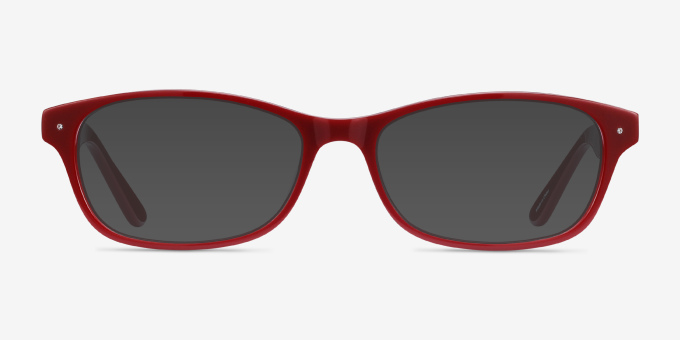 Kedah Burgundy AcetateEyeglass Frames from EyeBuyDirect, with Tinted Lenses