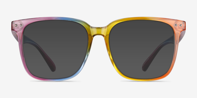 Freedom Rainbow PlasticEyeglass Frames from EyeBuyDirect, with Tinted Lenses