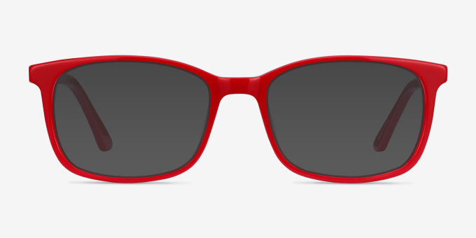 Equality Rouge AcétateMontures de lunettes de vue d'EyeBuyDirect, Avec des Verres Teintés