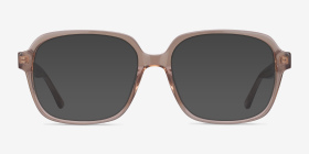 Tompkins Clear Brown Acétate Montures de lunettes de vue d'EyeBuyDirect, with Tinted Lenses