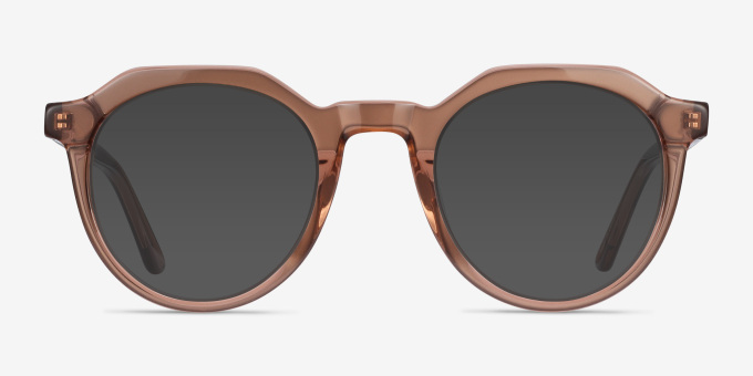 Mikoto Clear Brown AcetateEyeglass Frames from EyeBuyDirect, with Tinted Lenses