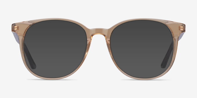 Solveig Clear Brown AcetateEyeglass Frames from EyeBuyDirect, with Tinted Lenses