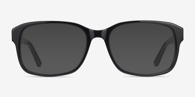 Tobias Black AcetateEyeglass Frames from EyeBuyDirect, with Tinted Lenses