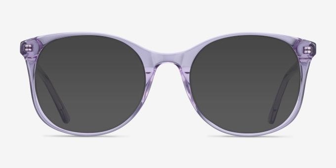 Greta Clear Purple AcetateEyeglass Frames from EyeBuyDirect, with Tinted Lenses