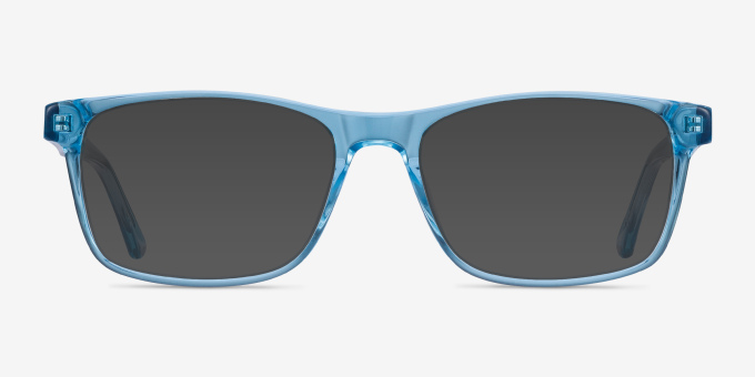 Pochi Blue AcetateEyeglass Frames from EyeBuyDirect, with Tinted Lenses