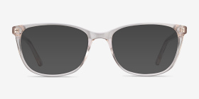 Lena Clear Beige Acétate Montures de lunettes de vue d'EyeBuyDirect, with Tinted Lenses