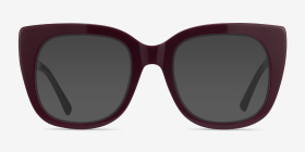 Unique Burgundy & Black Acétate Montures de lunettes de vue d'EyeBuyDirect, with Tinted Lenses