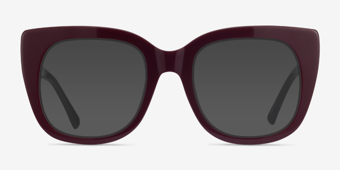 Unique Burgundy & Black AcétateMontures de lunettes de vue d'EyeBuyDirect, Avec des Verres Teintés