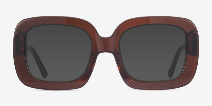 Gloria Brown AcetateEyeglass Frames from EyeBuyDirect, with Tinted Lenses