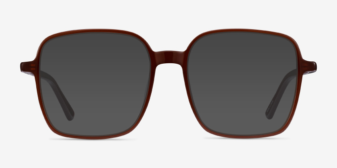 Sixto Café AcétateMontures de lunettes de vue d'EyeBuyDirect, Avec des Verres Teintés