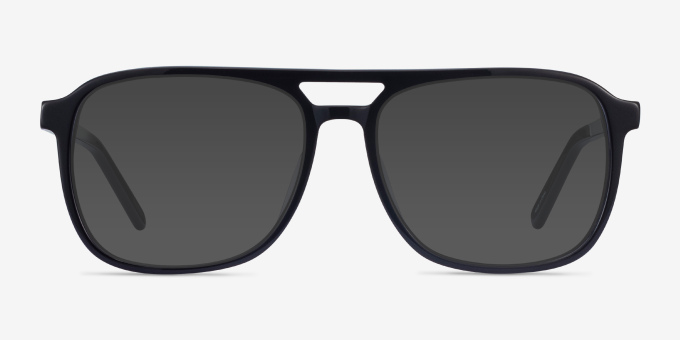 Russell Black AcetateEyeglass Frames from EyeBuyDirect, with Tinted Lenses