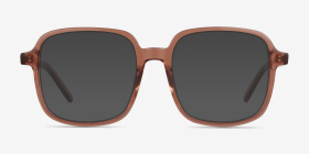 Gaston Clear Brown Acetate Eyeglass Frames from EyeBuyDirect, with Tinted Lenses