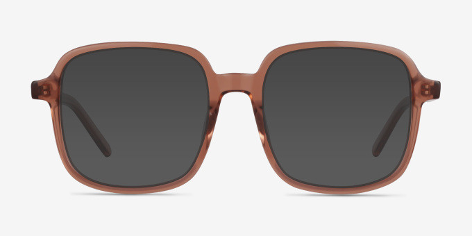 Gaston Clear Brown AcetateEyeglass Frames from EyeBuyDirect, with Tinted Lenses