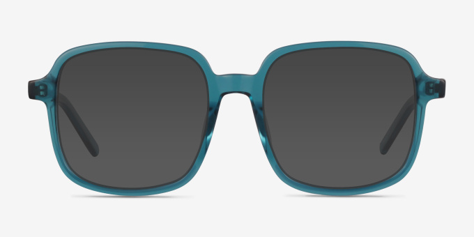 Gaston Teal AcetateEyeglass Frames from EyeBuyDirect, with Tinted Lenses