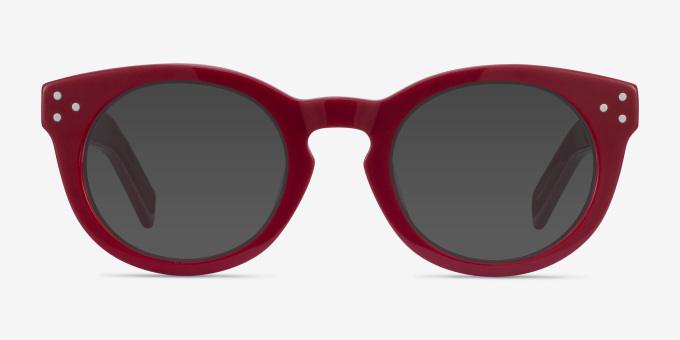 Morla Burgundy AcetateEyeglass Frames from EyeBuyDirect, with Tinted Lenses