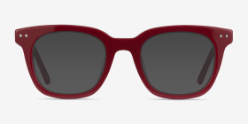 Romy Burgundy Acétate Montures de lunettes de vue d'EyeBuyDirect, with Tinted Lenses