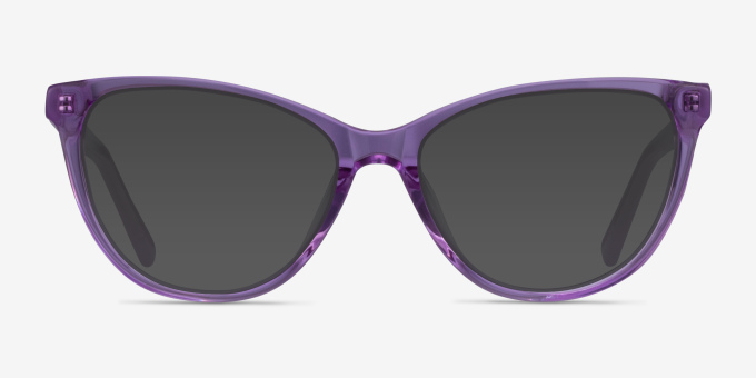 Sing Clear Purple AcetateEyeglass Frames from EyeBuyDirect, with Tinted Lenses