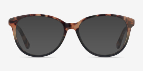 Hepburn Tortoise Green Acétate Montures de lunettes de vue d'EyeBuyDirect, with Tinted Lenses