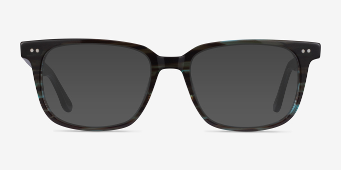 Pacific Striped Blue AcetateEyeglass Frames from EyeBuyDirect, with Tinted Lenses