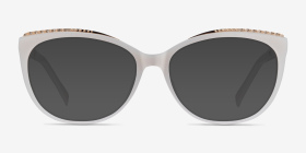 Brilliance Blanche Acétate Montures de lunettes de vue d'EyeBuyDirect, with Tinted Lenses